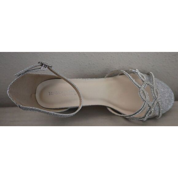 Benjamin Walk x Touch Ups Women's Sz 8W Silver Metallic Zoey Heeled Sandals - Picture 8 of 10